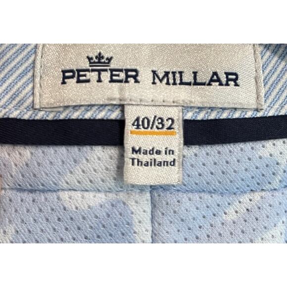 Peter Millar Crown Crafted Gray Pleated 100% Poly Men's Chino Pants Size 40/32 - Picture 5 of 6